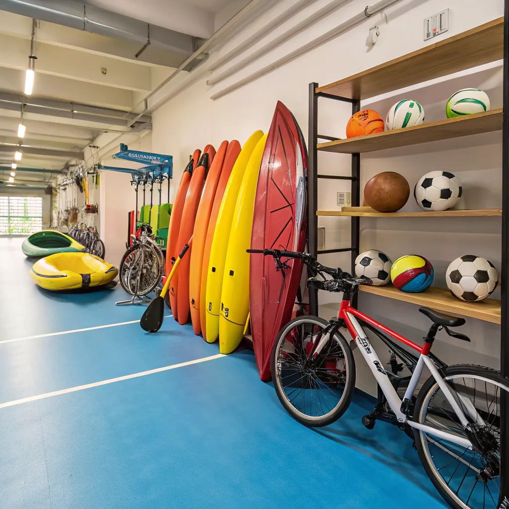 Various sports equipment available for rent